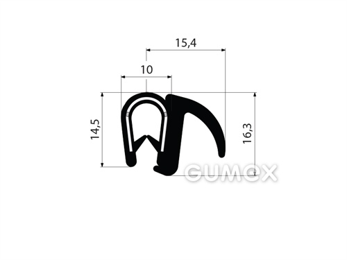 GUMMIPROFIL PIRELI U-FORM MIT SEITLICHER DICHTUNG - DICHTUNG MIT ARMIERUNG - PVC